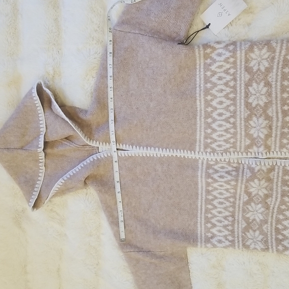 NWT Aspen Cozy Hooded Fairisle Duster Cardigan, size XS, oatmel/white - Picture 9 of 13